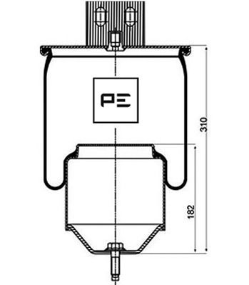 PE AUTOMOTIVE Pneimoatsperes spilvens, Pneimopiekare-Tilta pacel 084.263-12A